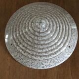 White speckled Clichy glass lampshade with gold edging