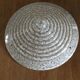 White speckled Clichy glass lampshade with gold edging