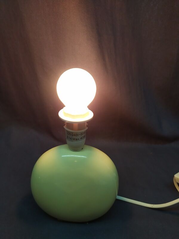 Beige porcelain round bedside lamp