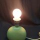 Beige porcelain round bedside lamp