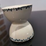 Vintage blue earthenware egg cup