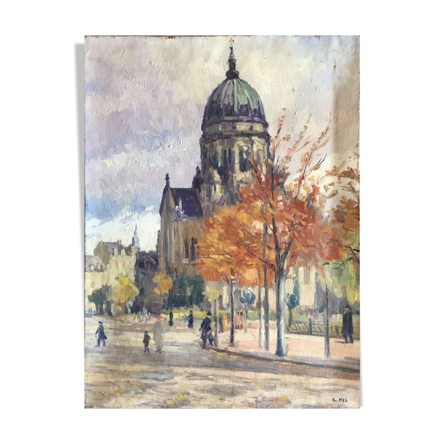 Painting ChristusKirche Mainz by Henri LAVOUÉ (1883-1972) in 1924