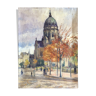 Painting ChristusKirche Mainz by Henri LAVOUÉ (1883-1972) in 1924