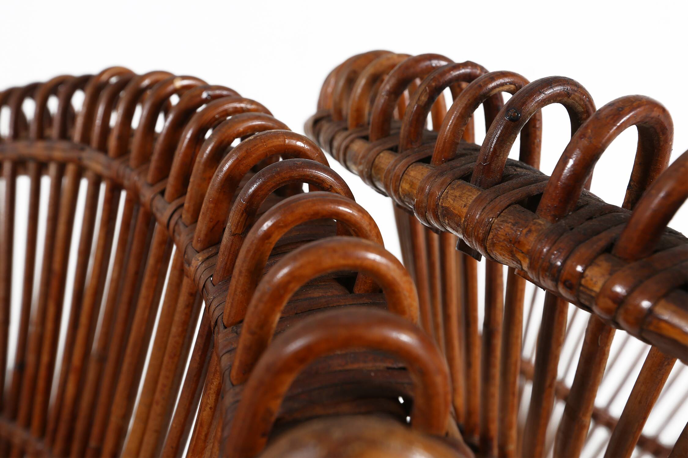 Pair of rattan Lounge Armchairs, 1960s