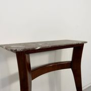 Italian Midcentury Console In Mahogany And Marble