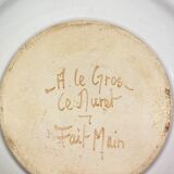 Bowl, hollow plate, earthenware cup decoration moustiers signed A. Le Gros Le Muret