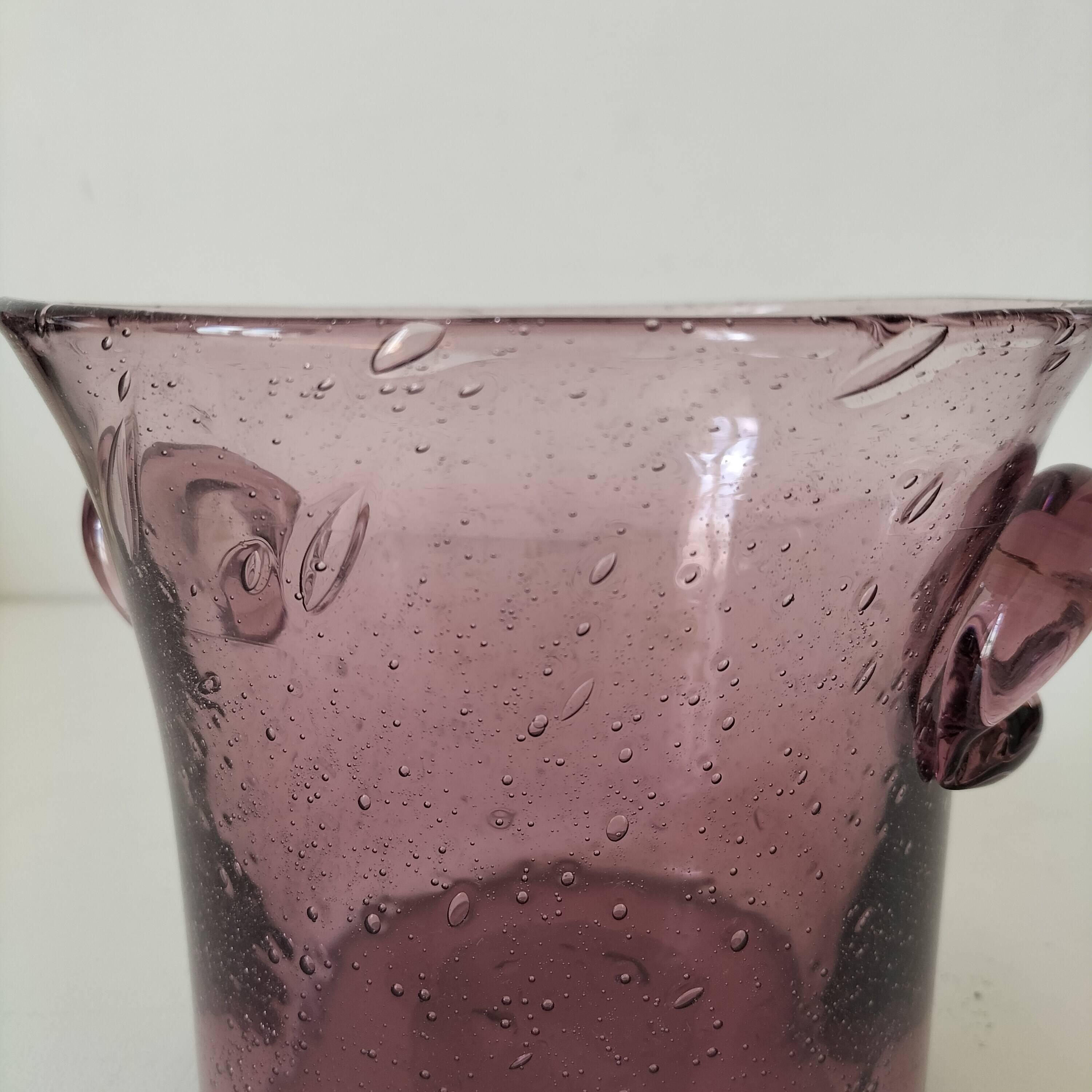 Biot style purple blown glass champagne bucket