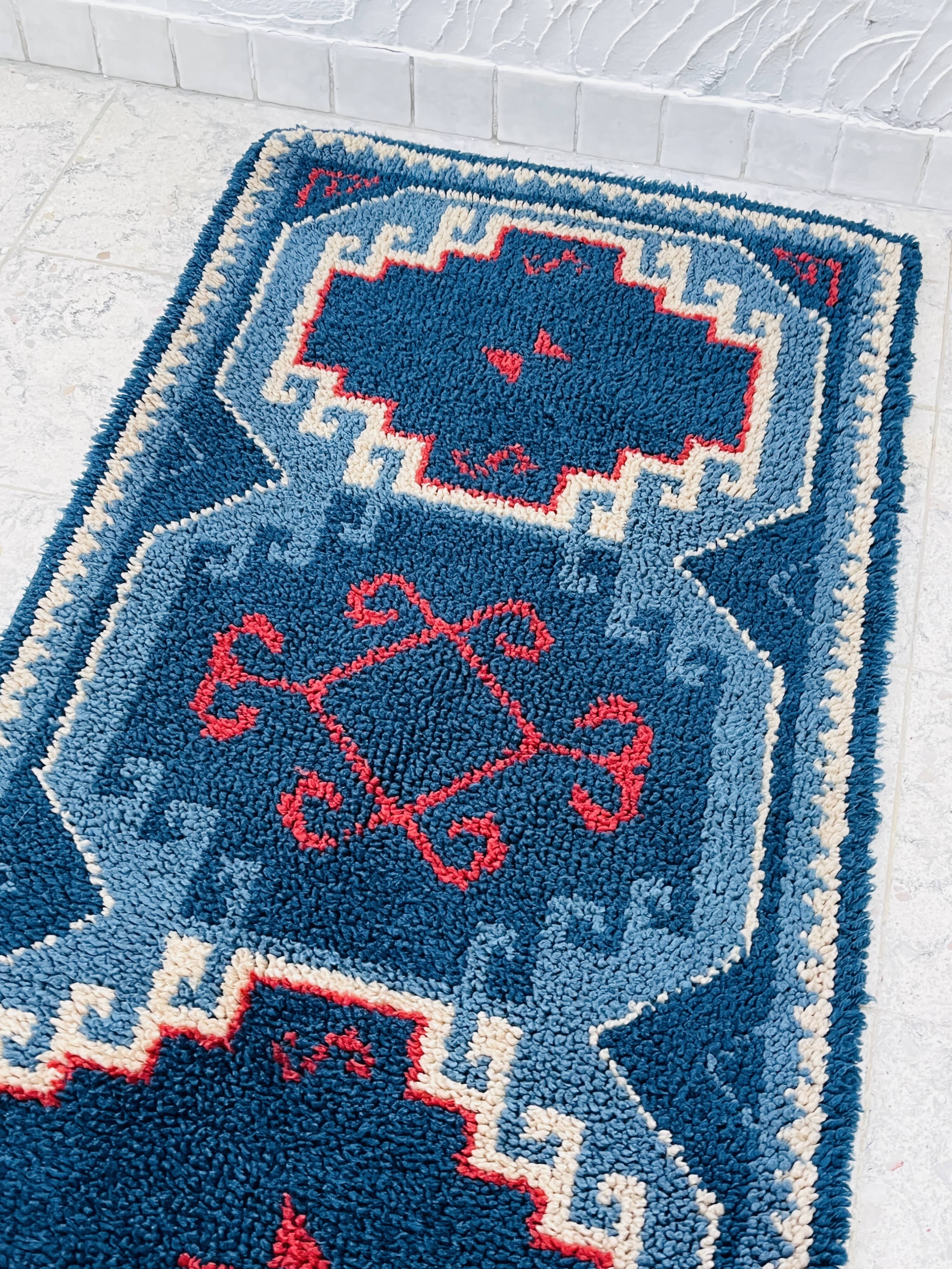 Tapis vintage Bleu