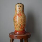 Large vintage handmade Russian doll bottle cover collectible decoration