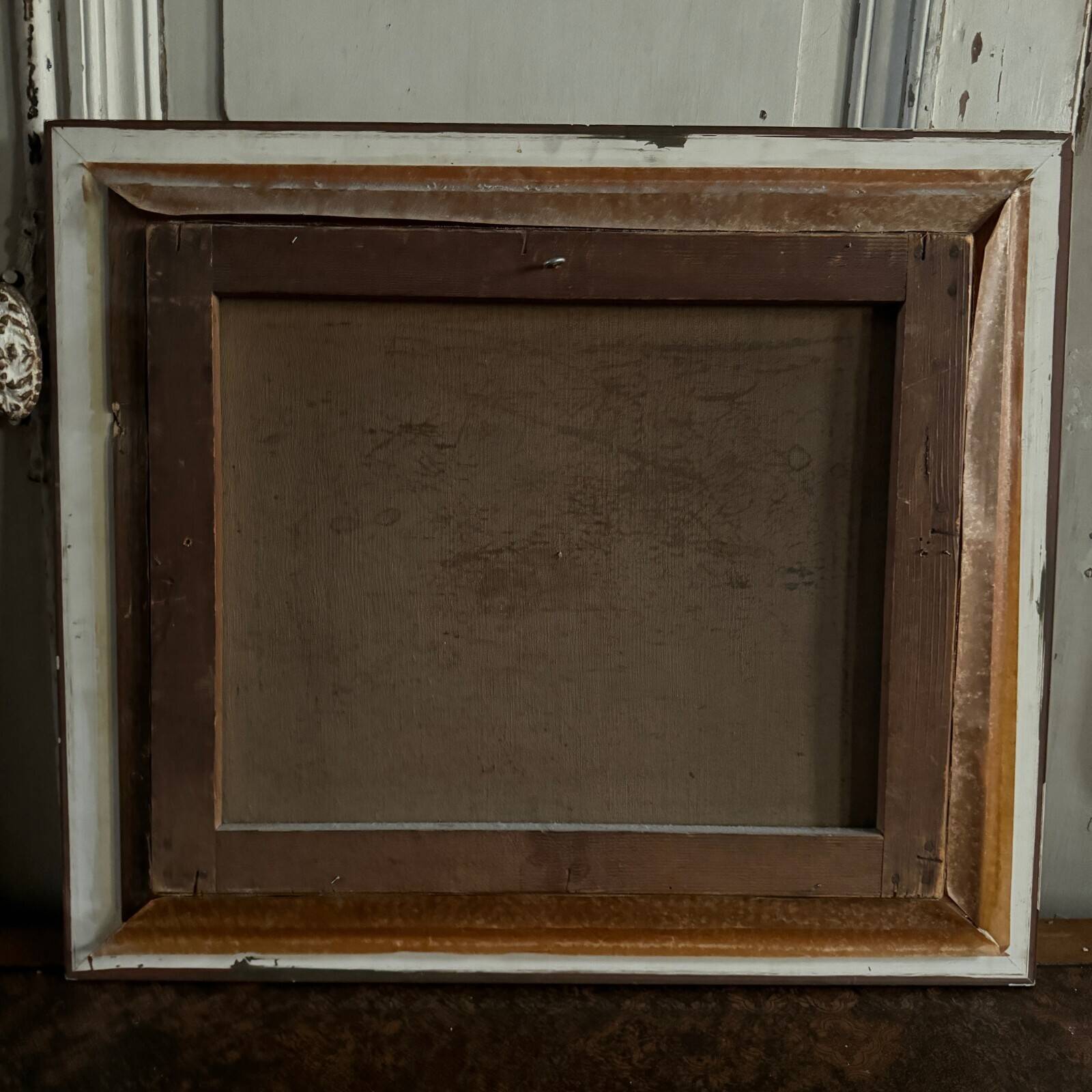 Oil on canvas riverside late 19th century monogram AT