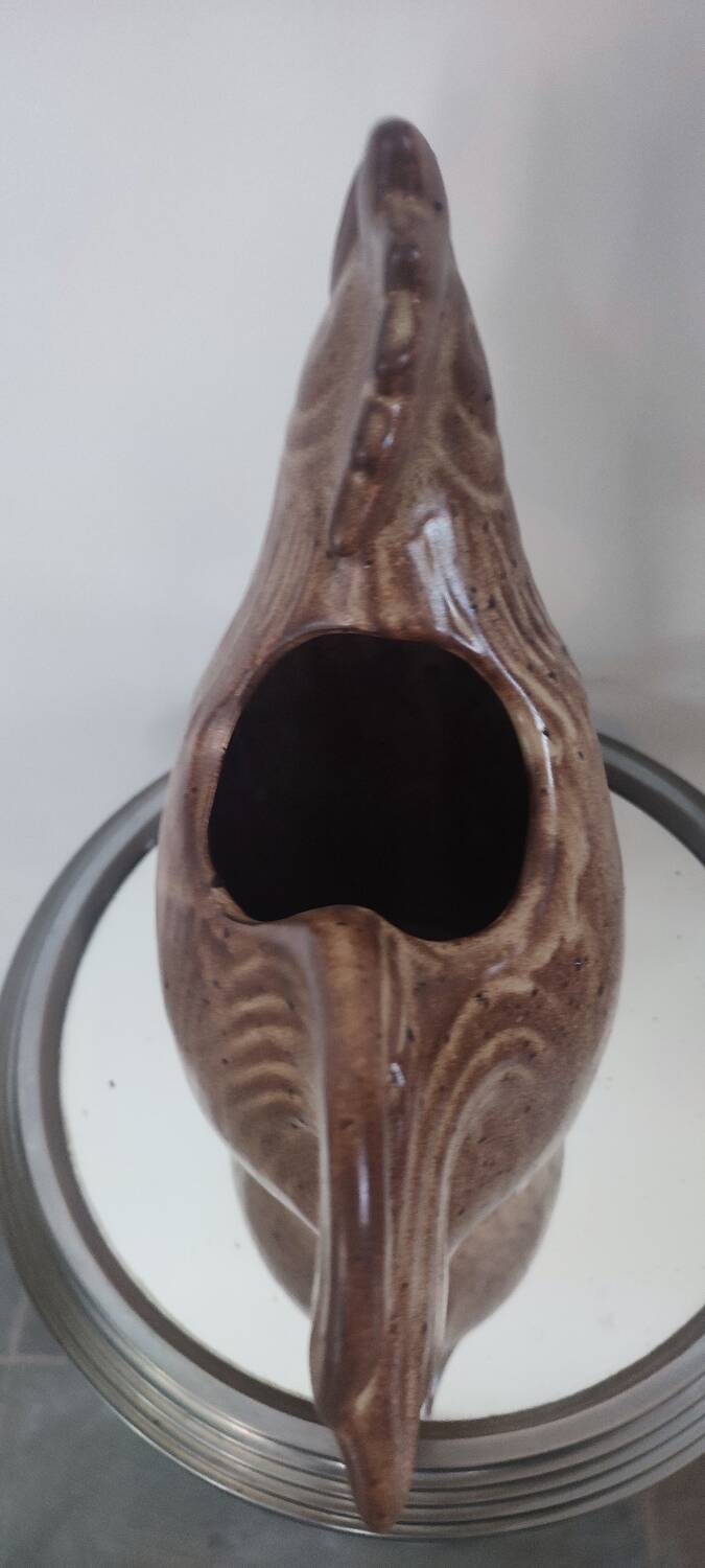 Zoomorphic ceramic pitcher from Vallauris, rooster shape