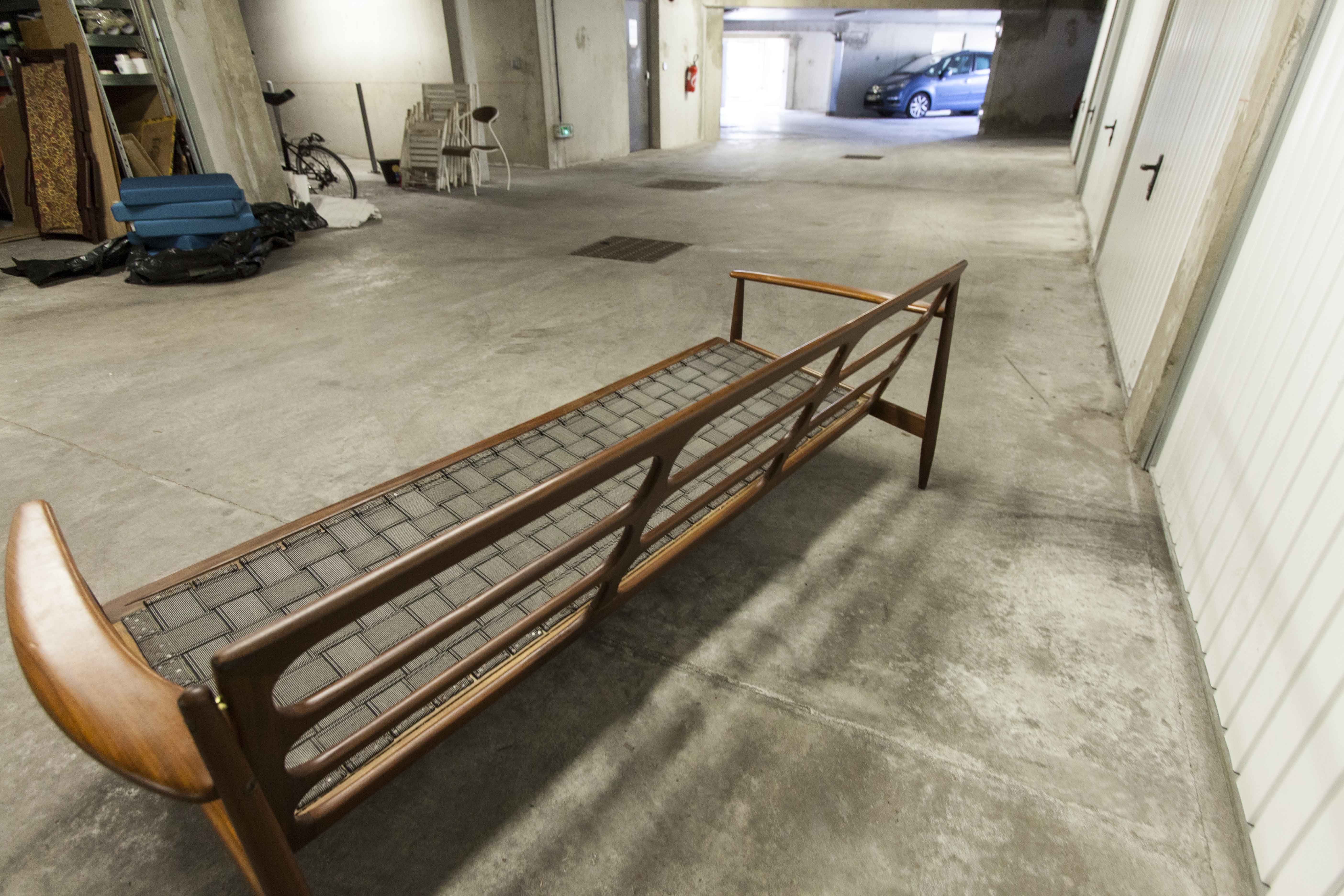 Scandinavian sofa 3 places in teak 1960 restored