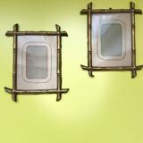 Duo of vintage brass frames