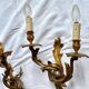 Pair of gilt bronze wall sconces, Louis XV rocaille style