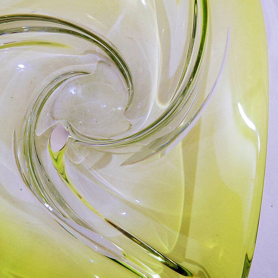Mid-Century Crystal Art Glass Fruit Bowl from Val Saint Lambert, Belgium, 1960s