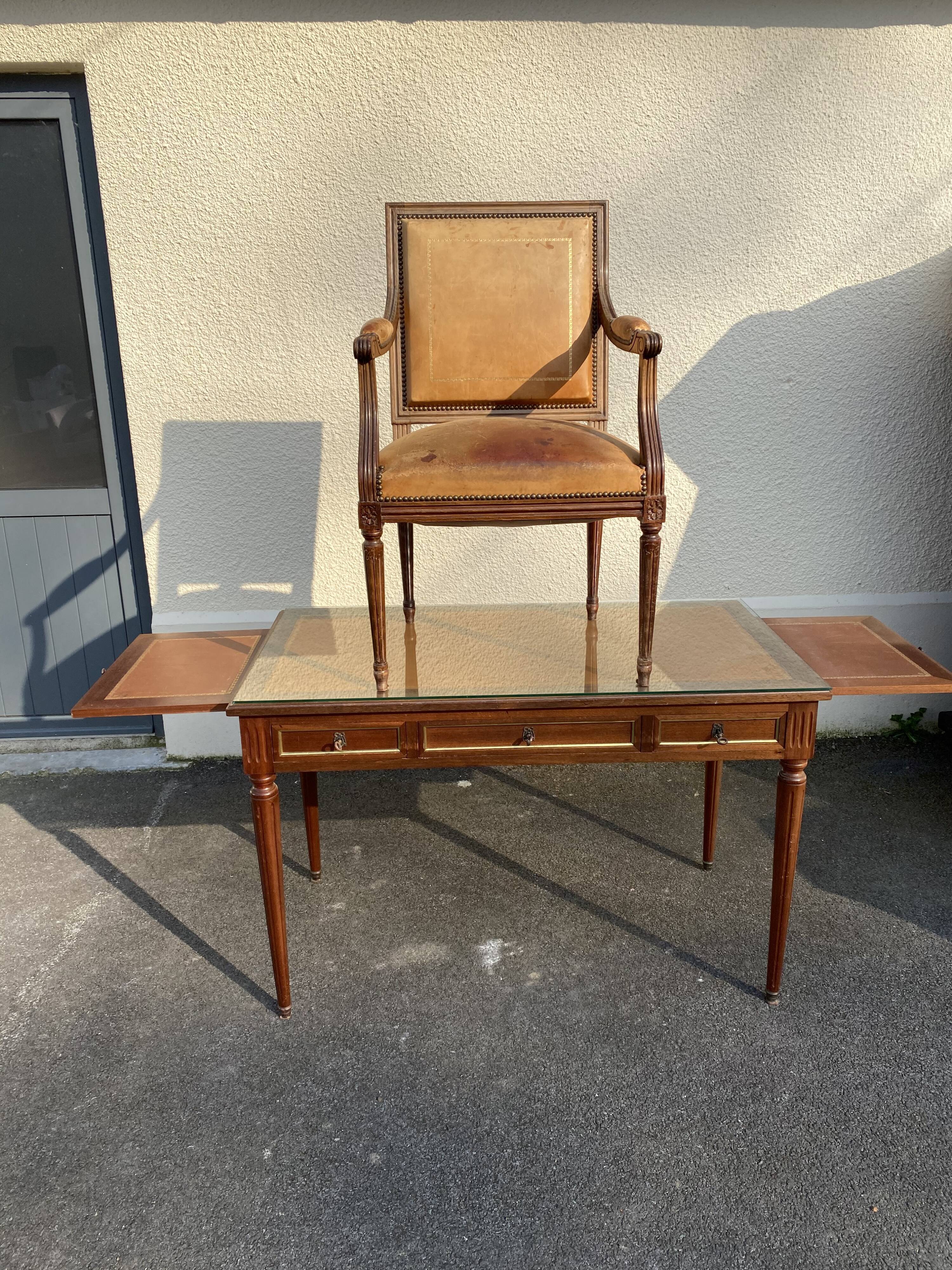 Louis XVI style desk with are armchair