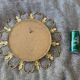 Vintage 1960s witch's eye sun mirror, domed gold metal - 45 cm