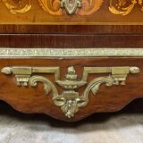 Writing desk in Napoleon III Marquetry white marble top