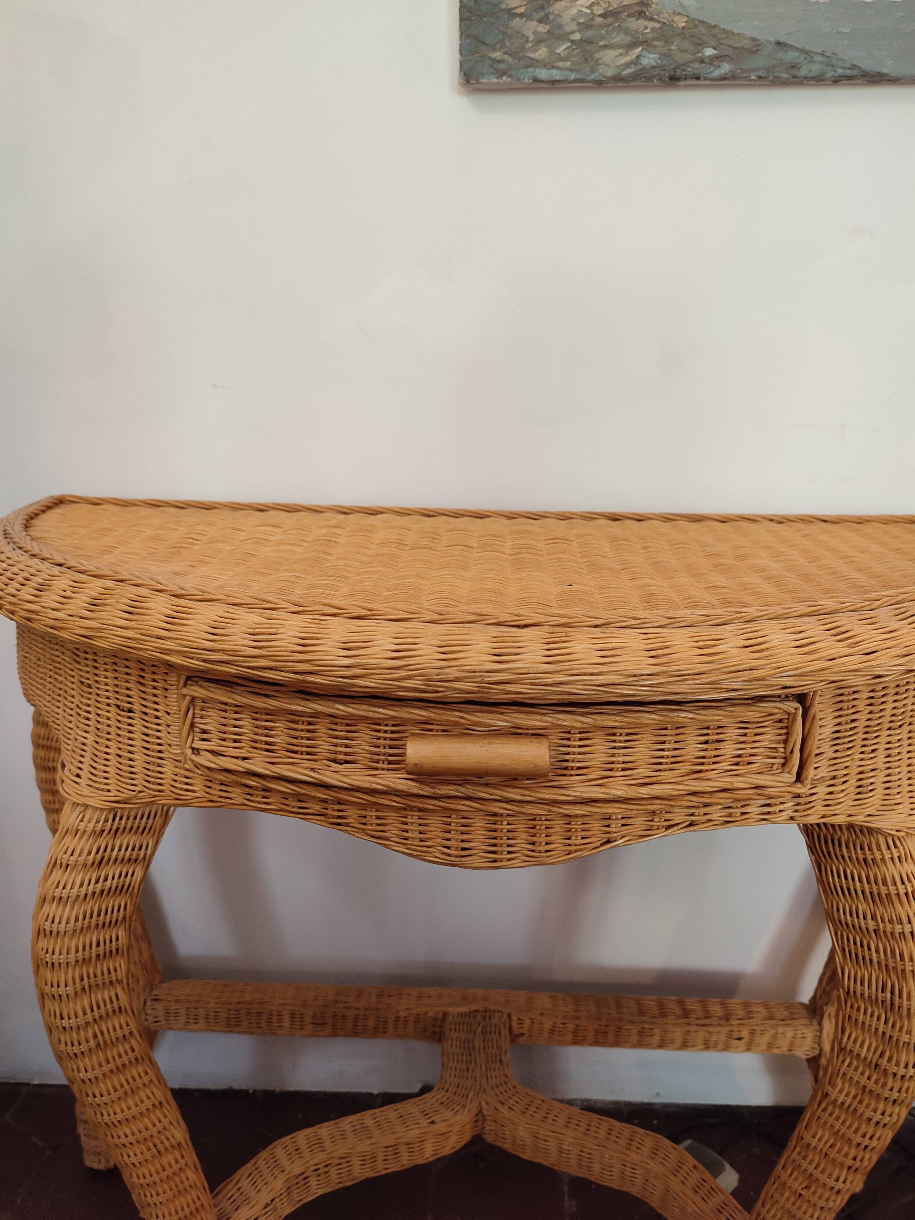 Rattan console dressing table