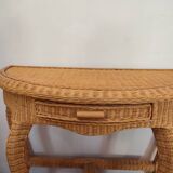 Coiffeuse console en rotin