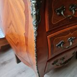 Louis XV solid wood chest of drawers with marble top