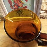 Amber bubble glass carafe