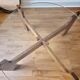 Wooden round table with glass top - Vintage