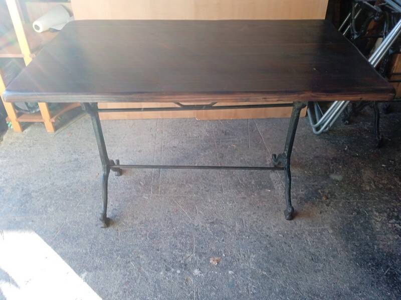 110cm bistro table with solid wood top