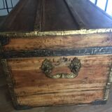 Old trunk in camphier and brass