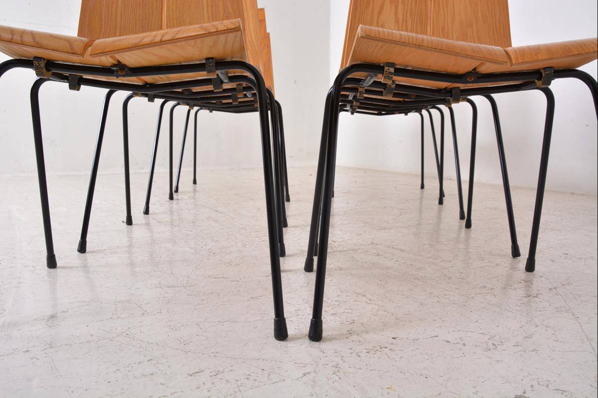 Set of 8 GA Chairs by Hans Bellmann for Horgen-Glarus, Switzerland, 1960s
