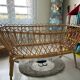 Vintage rattan cradle