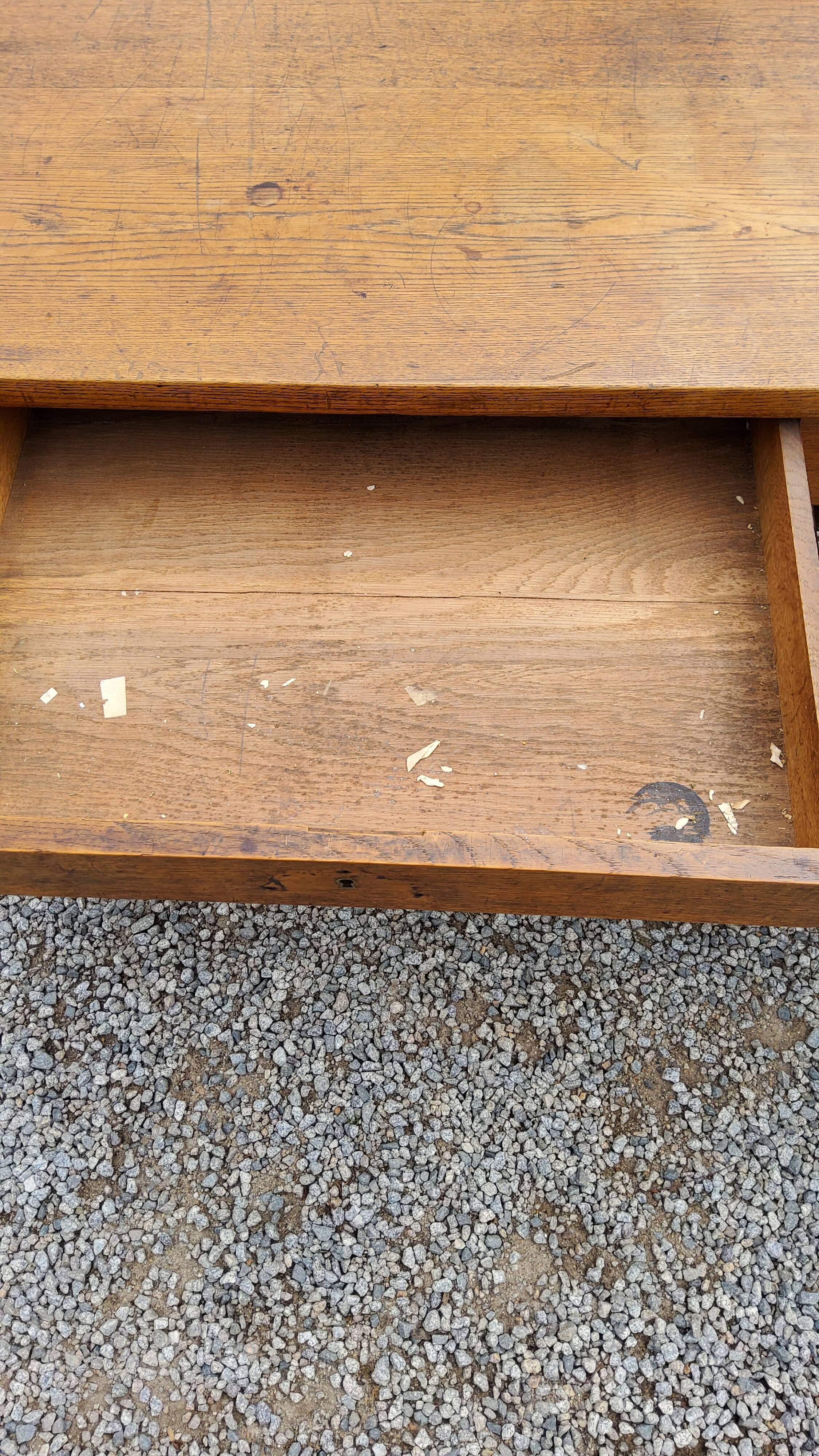 Oak farmhouse table 6 feet 2 drawers 200cm