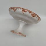 Earthenware bowl on pedestal by Boch Frères, iron earth, circa 1900.