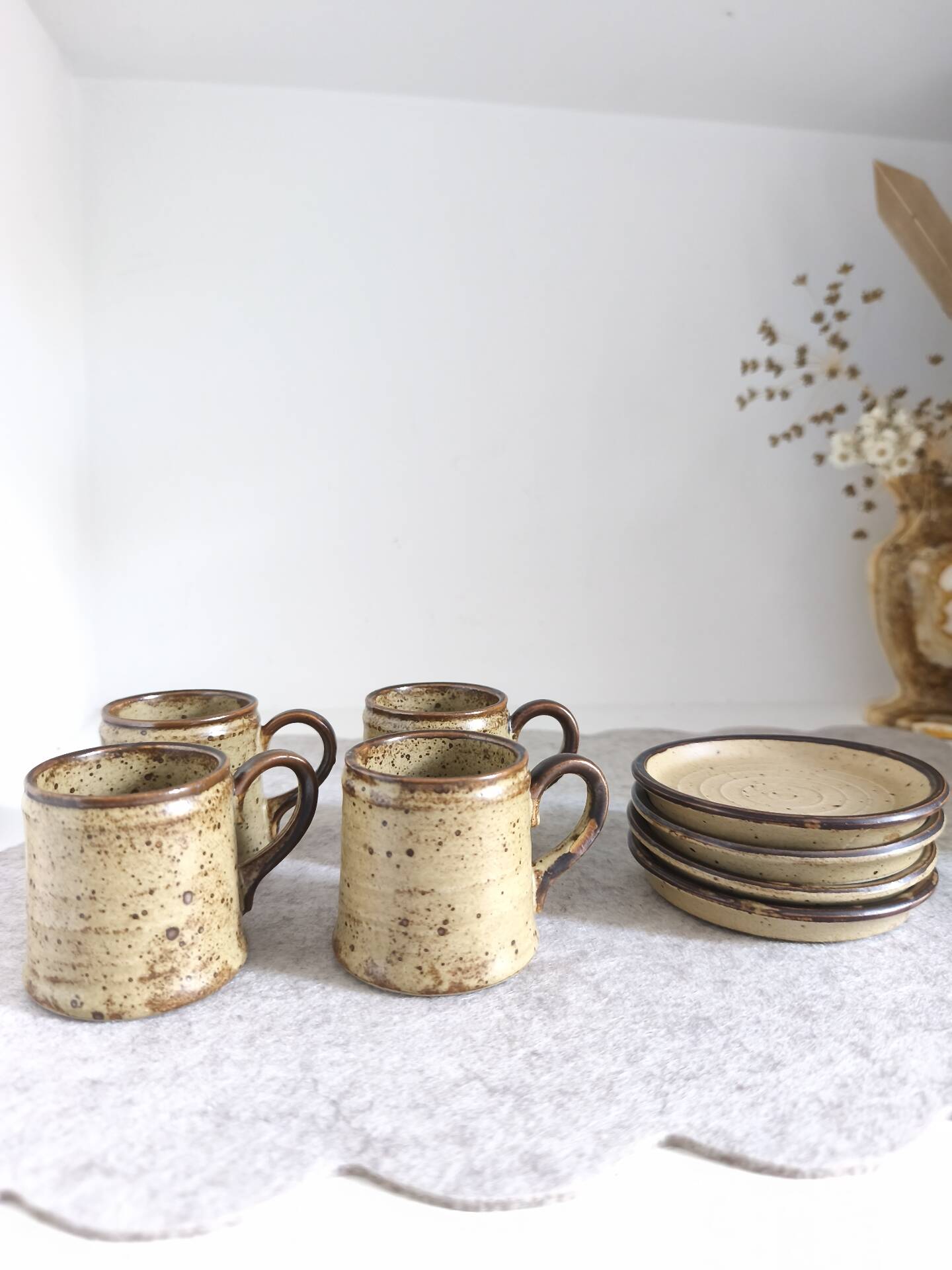 Tasses à café grès rocaille