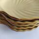 Set of 5 vintage beige ceramic scallop shells