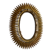 Miroir Soleil en fer forgé des années 50 Italien