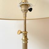 Vintage brass and bronze tripod floor lamp