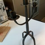 Three-pointed chandelier in brutalist style