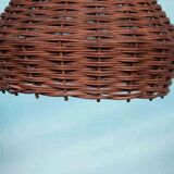 Bohemian suspension from the sixties, woven vintage lampshade.
