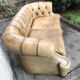 2-seater Chesterfield sofa in tan leather