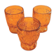 1960s 3 water glasses embossed texture Amber color Baptistin Caracous