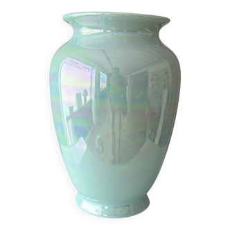 Iridescent blue hues vase