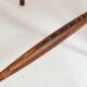 Pair of natural linen striped rustic bar stools