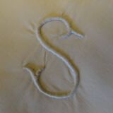 Pair of embroidered pillowcases monogrammed SR