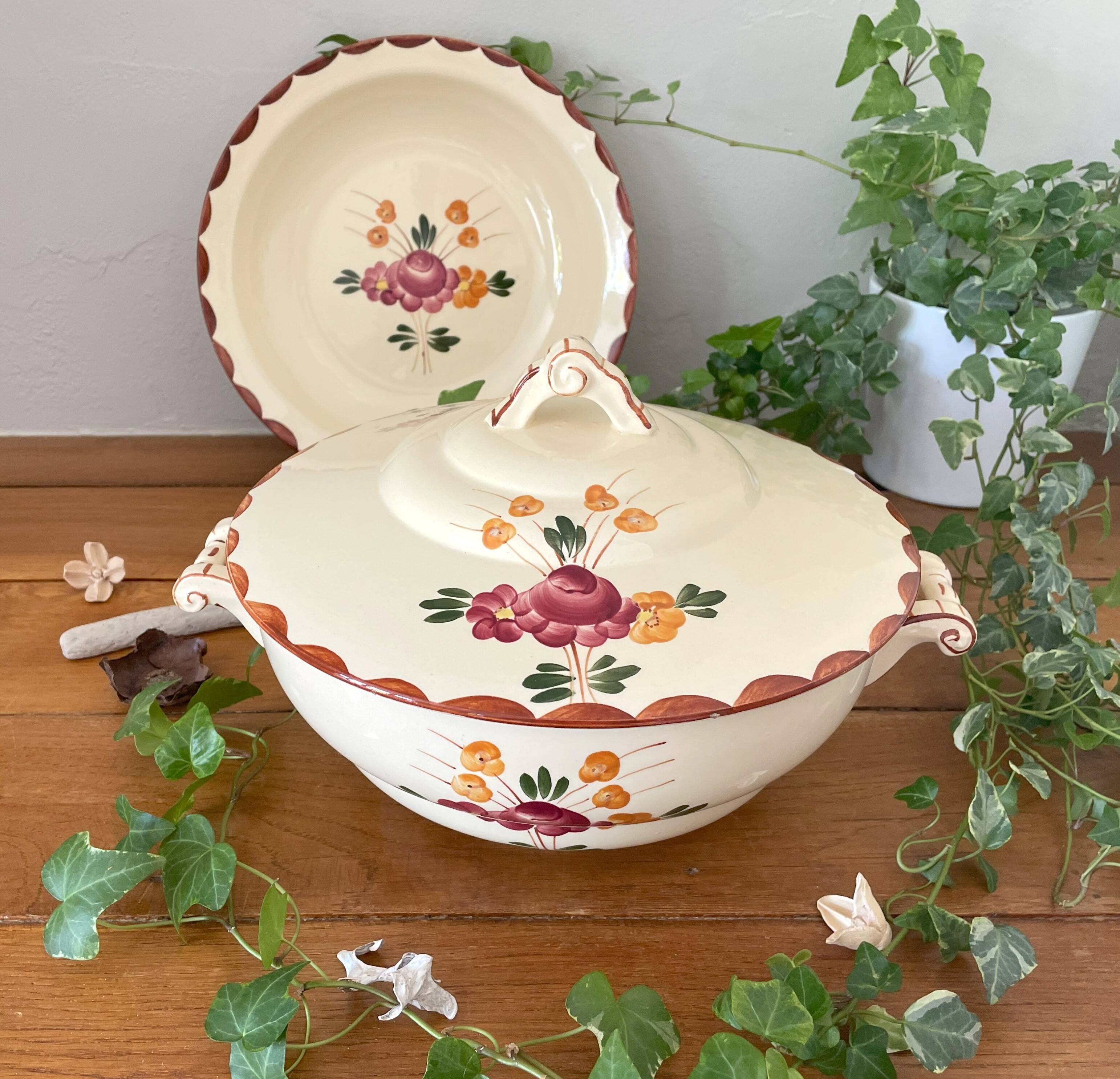 Antique Longchamp earthenware soup tureen