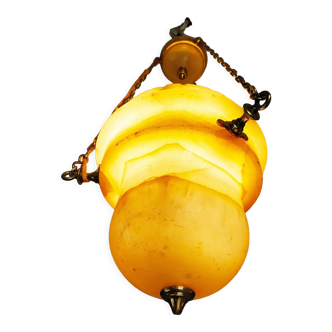 Electrified alabaster pendant light