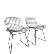 Suite de 4 Chaises "Wire" — Harry Bertoia pour Knoll (Rilsan Noir)
