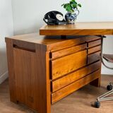 Solid Elm Desk Pierre Chapo B19E – Iconic Design from the 60s - v