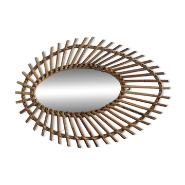 Vintage rattan mirror