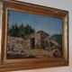 peinture de paysage à l'huile sur carton, cadre ancien du début des années